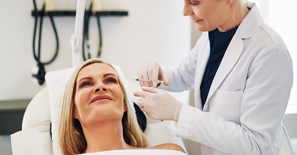 Cosmetic treatment in a medical spa setting.