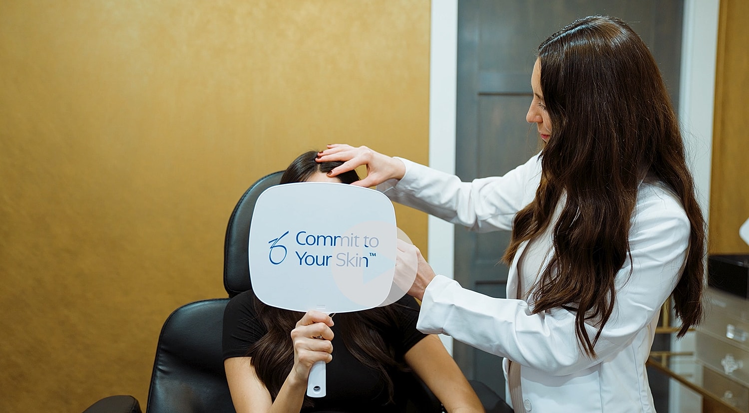 Client consultation for skincare treatment.
